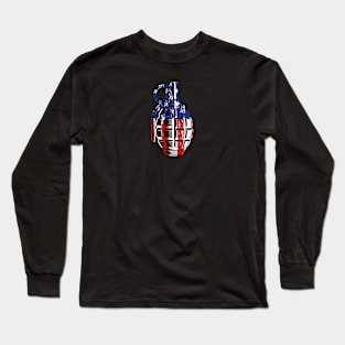 Handgranade with USA Flag Long Sleeve T-Shirt